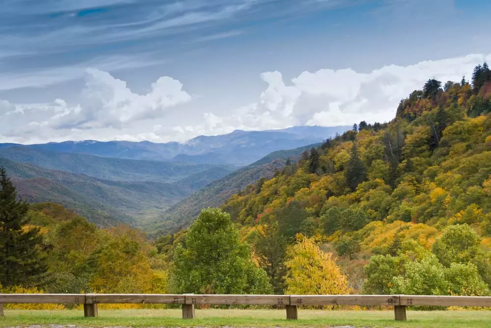 view of mountain landscape from Newfound Gap Road