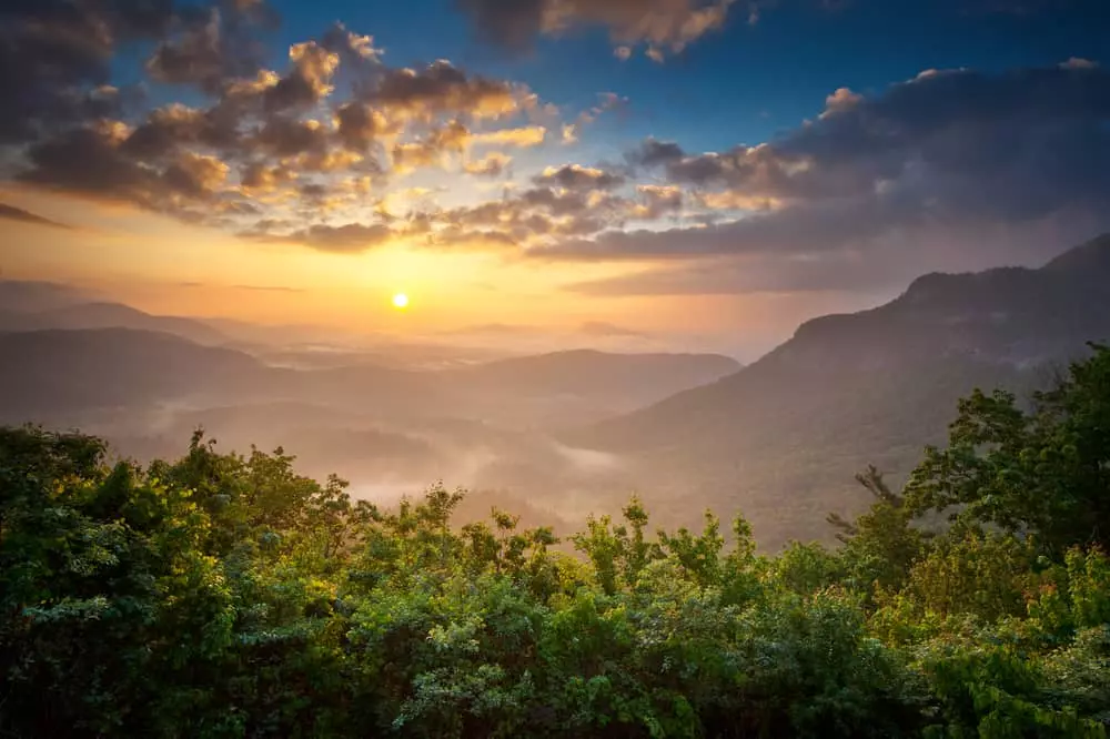 sunrise in the Smoky Mountains