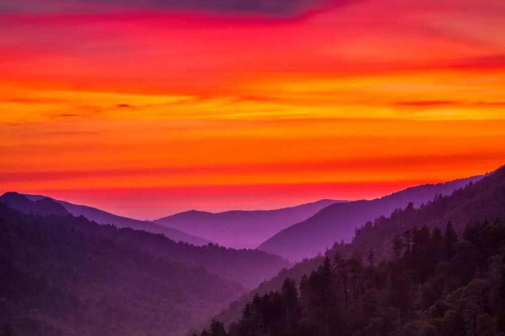 sunset at Morton Overlook