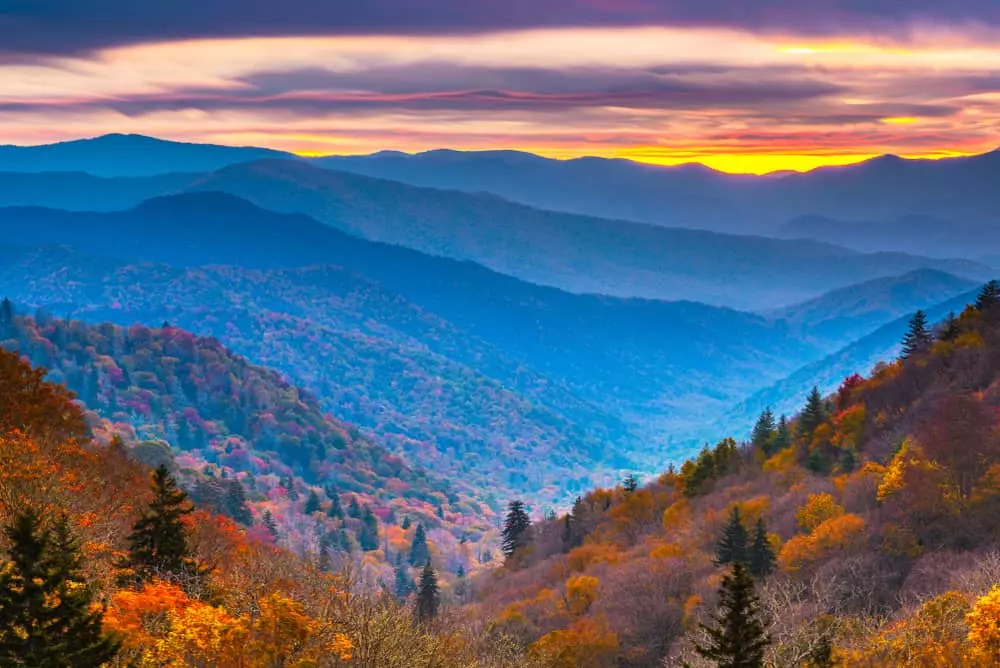 fall colors in the Smoky Mountains 
