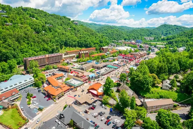 gatlinburg downtown aerial