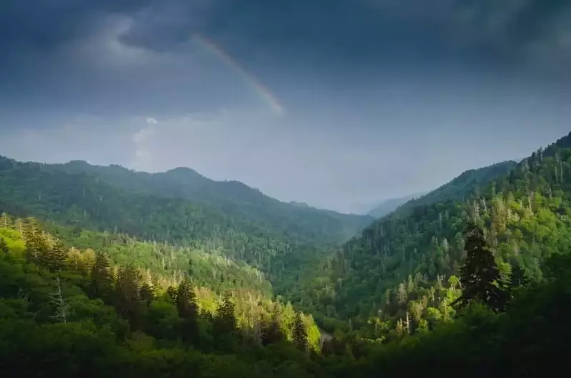 rainbow over smoky mountains