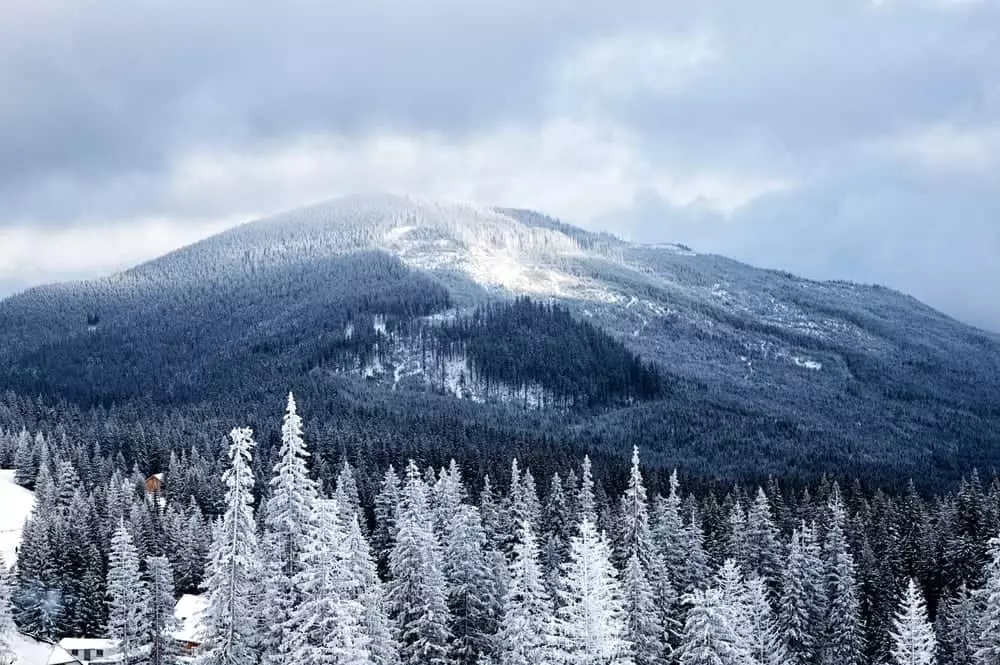 Smoky Mountains covered in snow